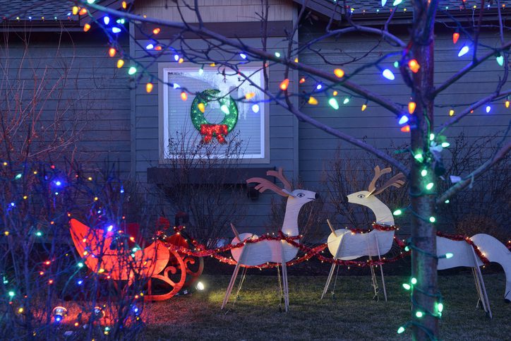 Polk Electric LLC | Christmas decorations at private home, Bend,Oregon,USA